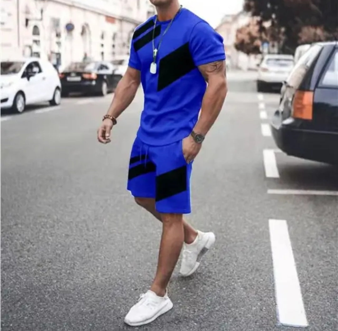1pcs Herren Sommer Outfit 2-teiliges Set Kurzarm T-Shirts und Shorts Sweatsuit